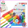 1~8PCS Children's Crayon Suit Non-toxic and Safe Food Color Wax Paintbrush Can Be Wiped Bath Toys