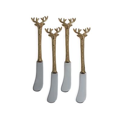 Peura Stag's Head Butter Knives, Set of 4