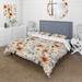 Designart "Vintage Ivory Classic Bouquet Charm II" Coral Cottage Bedding Set With Shams
