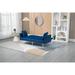 Coolmore Accent Sofa Modern Velvet Sleeper Loveseat Sofa Bed Low Back Wave Recliner Bed with 2 Pillows and Nailhead Trim