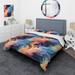 Designart "Colorful Cosmic Ikat Whirls" Modern Bedding Cover Set With 2 Shams