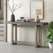 Modern Console Table Sofa Table with Industrial-Inspired Concrete Top, 59'' Long Solid Wood Accent Entryway Table for Entryway