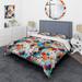 Designart "Artistic Paint Splash Dance II" Blue Modern Bedding Set With Shams