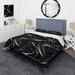 Designart "Deep Black Silver Elegance III" Silver Glam Bedding Cover Set With 2 Shams