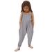 FRSASU Toddler Girls Baby Kids Jumpsuit One Piece Solid Strap Romper Summer Outfits Gray 100(2-3 Years)