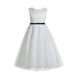 Ekidsbridal V-Back Lace Edge White Flower Girl Dresses Baptism Wedding Reception Formal Evening Gown 183 6