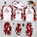 Penkiiy Family Christmas Pjs Matching Sets Parent-child Warm Christmas Set Printed Home Wear Pajamas Two-piece Kid Set White Christmas Pajamas 4-5 Years