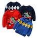 Esaierr Kids Baby Boys Knit Sweaters Top 2-8Y Autumn Winter Sweatshirt Toddler Warm Crew Neck Long Sleeve Dinosaur Print Sweaters Tops