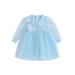 GXFC Baby Girls Fall Dress Clothes 6M 12M 18M 2T 3T Toddler Girls Long Sleeve Square Neck A-line Dress Spring Princess Dress Clothing for Kids Girls