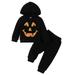 Tosmy Baby Boys Clothes Set Outfit Long Sleeve Pumpkin Skeleton Hoodie Sweatshirt Top Pant Toddler Fall Winter Clothes Set Kids Outfits