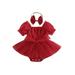 GXFC Infant Girls Fall Princess Dress Clothes 3M 6M 9M 12M 18M 24M Baby Girls Long Sleeve Bow Tulle Dress with Hairband 2-piece Casual Dress Clothing for Newborn Girl