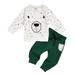 KDFJPTH Toddler Outfits for Girls Kids Baby Boys Hoodie Cartoon Bear Sweatshirt Tops+ Pants Children Clothes Sets