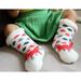 LYCAQL Toddler Socks Baby Boy Girl Christmas Santa Deer Ankle Crew Socks with Grips Toddler Kids Unisex Lined Warm Socks (E One Size)