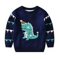 LYCAQL Baby Girl Clothes Toddler Kids Girls Boys Christmas Dinosaur Cartoon Sweater Casual Prints Knitted Long Sleeve (Dark Blue 18-24 Months)