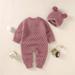 LYCAQL Baby Girl Clothes Girl Cotton Hat Romper Boy Sweater Set Outfits Baby Knitted Jumpsuit Boys Baby Clothes Girl Hoodies (Pink 3-6 Months)