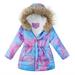 B91xZ Jacket for Girls Baby Warm Jacket Kids Girls Thicken Zip Tie-Dye Up Keep Girls Coat&jacket (Purple 3-4 Years)