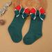 LYCAQL Baby Socks Winter Warm Long Socks for Toddlers Boys Girls Children Kids Socks Soft Bottom Toddler Shoes Socks (Green M )