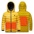 Hoodie Heated Jacket for Kids Windproof Warm Electric Heated Vest Winter Ski Coats USB Charging Heating Down Jacket