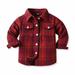 Baby Deals!Toddler Girl Clothes Clearance YANHAIGONG Little Kids Toddler Baby Boy Button Down Cardigan Long Sleeve Plaid Flannel Sweater Coat Tops Spring Fall Clothes 3 Months-10 Years