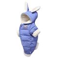 TOWED22 Baby Snowsuit Boy Girls Jacket Hooded Outerwear Jumpsuit Coat Rabbit Ear Thick Boys Romper Jacket Baby Blue 6-12 M