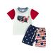 Shiningupup Toddler Boys Short Sleeve Independence Day 4Th of July Usa Letter Prints T Shirt Tops Shorts Child Kids Daily Wear Outfits Boys Shirt 3T Baby Boy Clothes 3 6 Months Long Sleeve