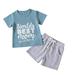 Toddler Boys Short Sleeve Letters Prints T Shirt Tops Shorts Child Kids Gentleman Outfits Baby Boy Toddler Boy Clothes 4T Toddler Romper Boy Size 3 Baby Bodysuit Boy Short Sleeve