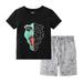 Toddler Boys Short Sleeve Cartoon Dinosaur Prints T Shirt Tops Shorts Child Kids Gentleman Outfits Baby 9 12 Months Baby Clothes Boy Long Sleeve Sets Baby Rompers Boy Short Sleeve