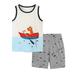 Shiningupup Boys Summer Animal Print Camisole T Shirt Short Sleeve Shorts Two Piece Set Casual Outing 2 To 7 Years Baby Boy 6 9 Months Baby Boy Clothes 12 18 Months Overalls