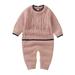 Shiningupup Baby Cable Knit Splice Romper Cotton Long Sleeve Boy Girl Sweater Clothes Baby Jumpsuit Gifts for Kids 8 12 Toddler Boy Clothes 2T Fall Baby Boy Rompers 0 3 Months Sleeveless