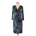 Clara Sun Woo Casual Dress - Wrap: Teal Print Dresses - Women's Size X-Small