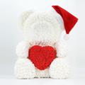 Extra Large 70cm Handmade Christmas Rose Teddy Bear, Gift, Handmade Foam Rose Bear, Rose Teddy Bear, Rose Keepsake Bear. (White with Red Heart)