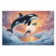 Dolphin Jigsaw Puzzles for Adults 1000 Pieces - Kids Wooden Jigsaw Puzzle - Recycled Board Picture Puzzle - Precision Cut 1000 Piece Jigsaw Puzzle （75 * 50cm）