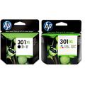 HP 301XL High Yield Tri-colour + 301XL High Yield Black Original Ink Cartridge Bundle