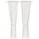 IKEA LEN Curtains with tie-Backs, 1 Pair, 120x300 cm, Dotted/White