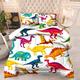 FANSU 3 Pieces Quilted Bedspreads Single Double Super King Size Bed Throw Comforter Set with Pillowcase, Dinosaur Printed Microfiber Quilted Bed Cover Blanket Coverlet (220x240,Dinosaur 6)