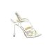 Calvin Klein Heels: Silver Shoes - Women's Size 7 1/2 - Open Toe