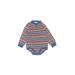 Carter's Long Sleeve Onesie: Blue Stripes Bottoms - Size 12-18 Month