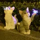Lampes solaires à LED pour jardin suspendu figurine de sculpture de chat mignon sculptures de