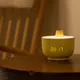 LED Night Light Cute Teacup Cat Lamp Touch Sensor Nightlights with Alarm Clock USB Rechargeable