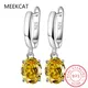 Oval Cut Genuine Natural Yellow Citrine 925 Sterling Silver Drop Earrings for Women Fashion Gemstone