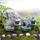 Harz Mini Retro Teich Turm Handwerk Fairy Cottage Figuren Spielzeug Pool Landschaft Ornamente