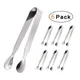 6Pcs Edelstahl Küche Zange BBQ Fleisch Zange Mini Grill Lebensmittel Salat Toast Zange Clamp Eis