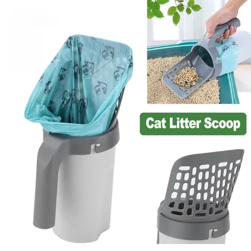Katzenstreu Scooper tragbare Haustier Katzenstreu Sands chaufel mit Aufbewahrung sbox (zufällige