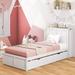 Gymax Full/Twin Wooden Platform Bed with Trundle Storage Headboard