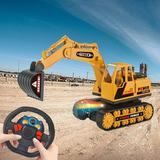 Remote Control Excavator Toy 2.4Ghz RC Construction Vehicles with Metal Shovel Truck Toys for Kids 680Â° Rotation with Lights and Sound - 1/20 Scale Tractor Digger for Boys 6 +