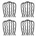 Hair Side Combs Hair Fork Clip Bun Updo Hair Sticks French Twist Hair Tool U Shaped Teeth Metal Hair Combs for Women Vintage Hair Styling Hair Accessories 4pcs Black