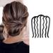 Hair Side Combs Hair Fork Clip Bun Updo Hair Sticks French Twist Hair Tool U Shaped Teeth Metal Hair Combs for Women Vintage Hair Styling Hair Accessories 1pcs Black