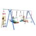 VINCIGO 5 in 1 Kids Metal Swing Sets for Outside Multifunction Playground Sets for Backyards with 3 Swing