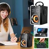 Ikohbadg 2200mAh High Power Bluetooth Speaker Subwoofer Wireless Portable Subwoofer Stereo Speaker Music Player LCD Display FM Radio