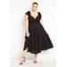 Plus Size Women's Ruffled Tiered Dress by ELOQUII in Black Onyx (Size 16)